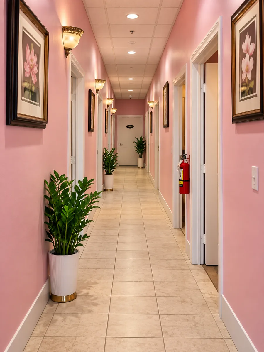 Hallway to the private rooms at Oasis LV Massage in Las Vegas, NV