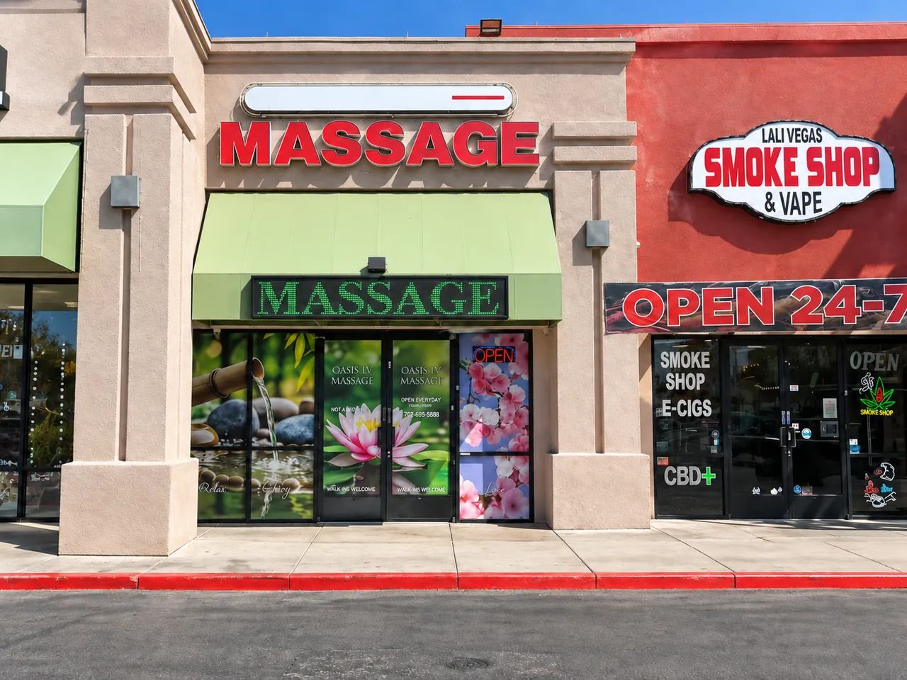 Storefront of Oasis LV Massage on E Flamingo Rd in Las Vegas, NV