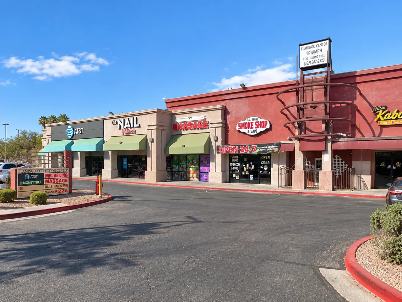 Storefront of Oasis LV Massage on E Flamingo Rd, near Whitney, NV